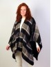 Wool Feeling Soft Plaid Patterned Cape